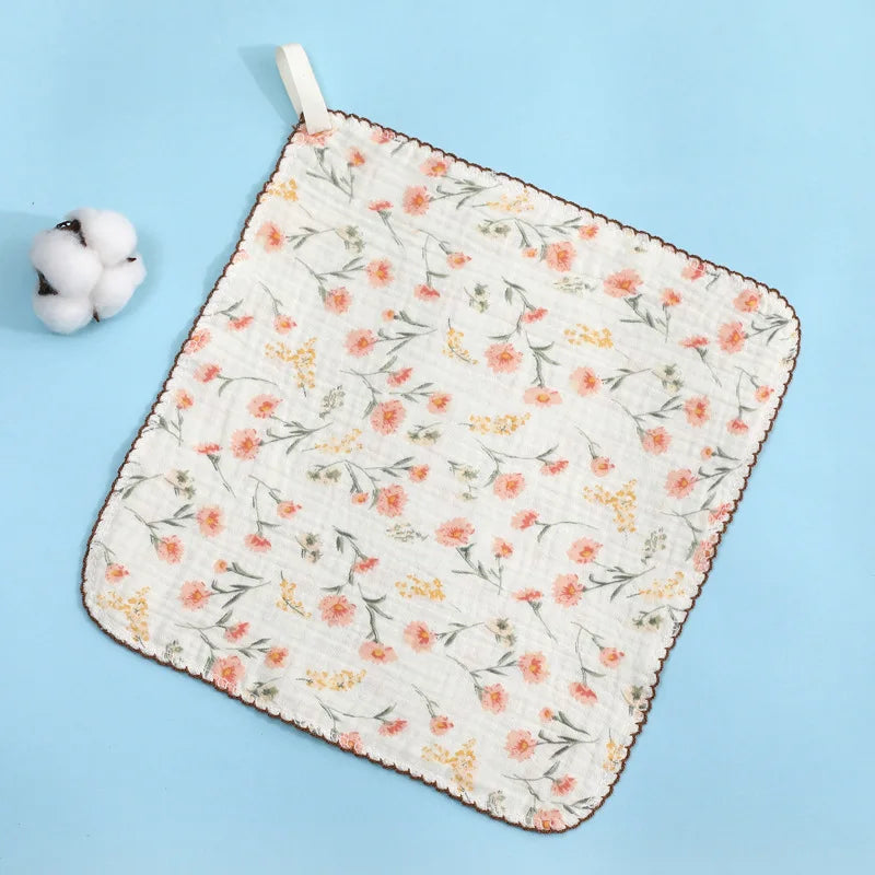 Washcloth Facecloth Baby Cotton Square Towels Handkerchief Muslin Cloth Feeding Bib Infant Wash Hand Face Wipes