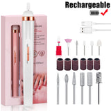 YIKOOLIN Portable Nail File Care Electric Nail Drill with 4 Speeds Cuticle Trimmer Battery Operated Manicure and Pedicure Tools