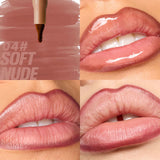 Plush Lip Brush Head Cherry Red Lip Liner Lip Contour Tint Lipstick Pencil Waterproof Velvet Brown Matte Lipliner Pencil Makeup