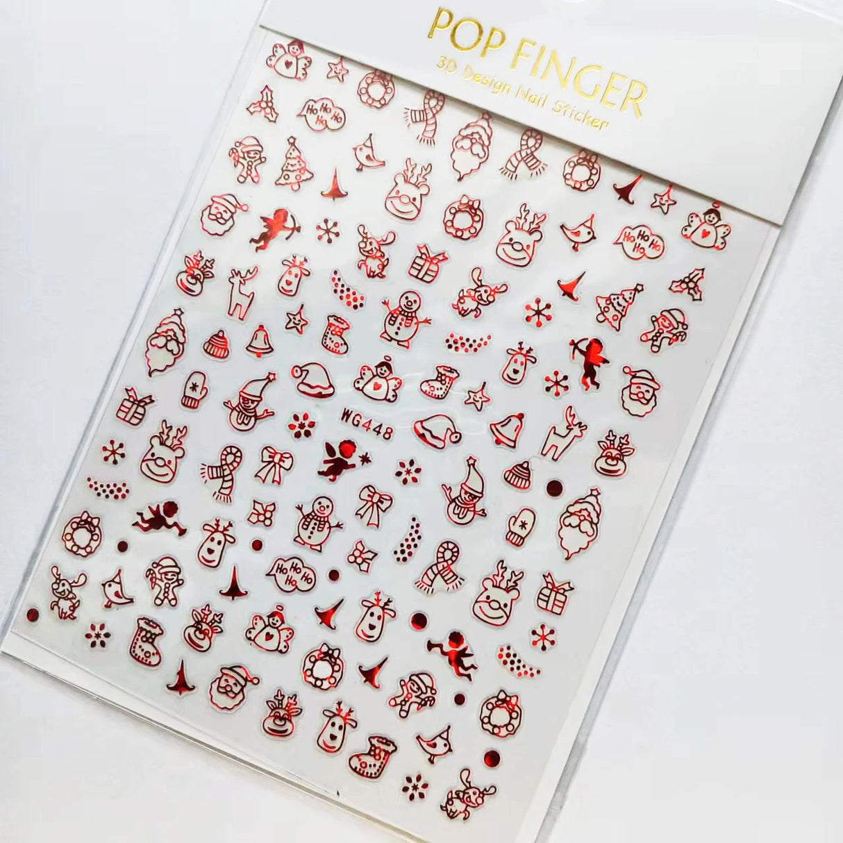 Sliver Bronzing 3D Christmas Nail Art Decoration Sticker Sparkly White Colorful Glitter Geometry Snowflake Winter Slider Foil