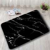 Abstract Marble Bath Mat Sets Modern Geometric Gold Lines Blue Texture Pattern Bathroom Decor Carpet Non-Slip Rugs Toilet Cover