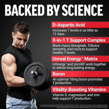 Natural Male Test Booster Capsules, Supports Healthy T Levels, Vitality, Stamina, Muscle Strength & Sustained Daily Energy