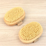 Wet Dry Skin Body Brush Natural Pig Bristles Dry Skin Exfoliating Body Massage Cleaning SPA Tool For Cellulite Lymphatic Drainag