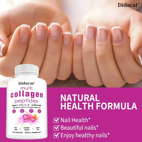 Multi Collagen Peptides Softgel - Type I, II, III, V, X for Women & Men, Supports Skin Hair Nail & Joint Health