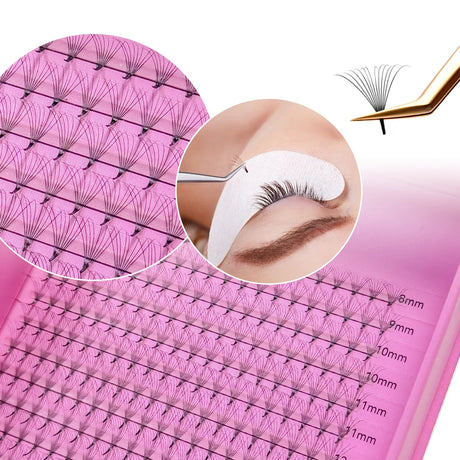 MAYOOC 320 Fans Premade Volume Fans Pointy Base Medium Stem Sharp Thin PreMade Russian Volume Fan Eyelash Extensions Custom Logo