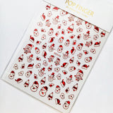 Sliver Bronzing 3D Christmas Nail Art Decoration Sticker Sparkly White Colorful Glitter Geometry Snowflake Winter Slider Foil