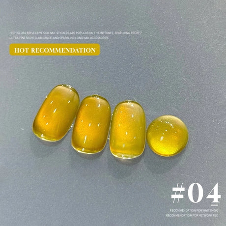 MN 1-20pcs 12ML Pink Gold Cat Eye Ocean Bubble Glass Beads Cat Eye Gel Nail Polish Blue Nails UV Light Nails Green Nails