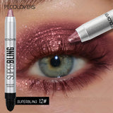 1 Pc High Color Rendering Shimmer Eyeshadow Pen, Shiny Colors Eye Shadow Stick, Eye-catching Eye Makeup, Music Festival Makeup