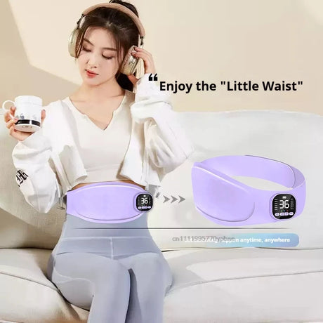 Smart Rechargeable Waist Trainer with Heat & EMS Massage Portable Abdominal Warmer Belt for Women’s Body Sculpting and Wellness