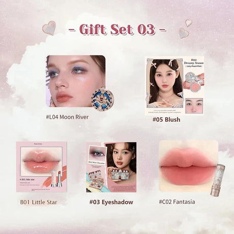 Flower Knows Makeup Kit Full Professional Makeup Gift Set Mermaid Angel Highlight Swan Lipstick 5 Piece Set
