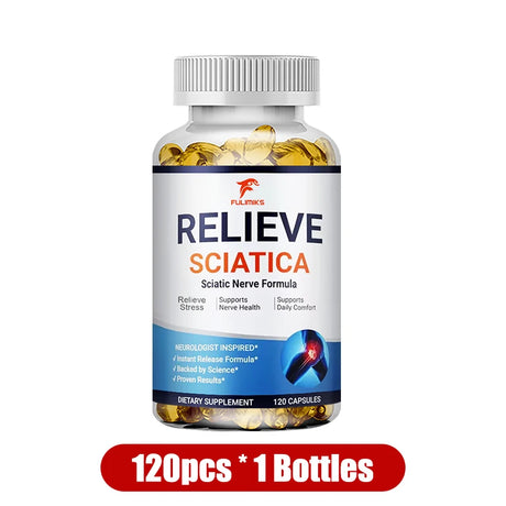 Relieve Sciatica Capsules, Support Lower Lumbar Sciatic, Hip, Thigh, Leg, Foot, Nerve & Joint Health, Relax Muscles, Flexibility
