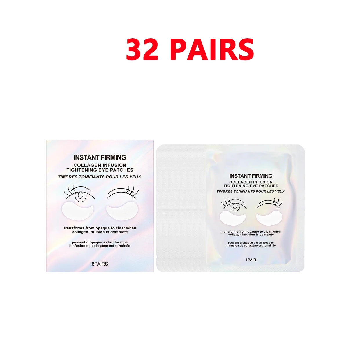 Collagen Under Eye Patches 8 Pairs Hydrogel Eye Mask for Dark Circles Puffy Eyes Wrinkles Intense Moisturizing Firming Treatment