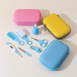 8PCS Baby Care Cleaning Set Nail Clippers Comb Head Massage Nasal Aspirator Thermometer Soft Bristle Brush Children Grooming Kit