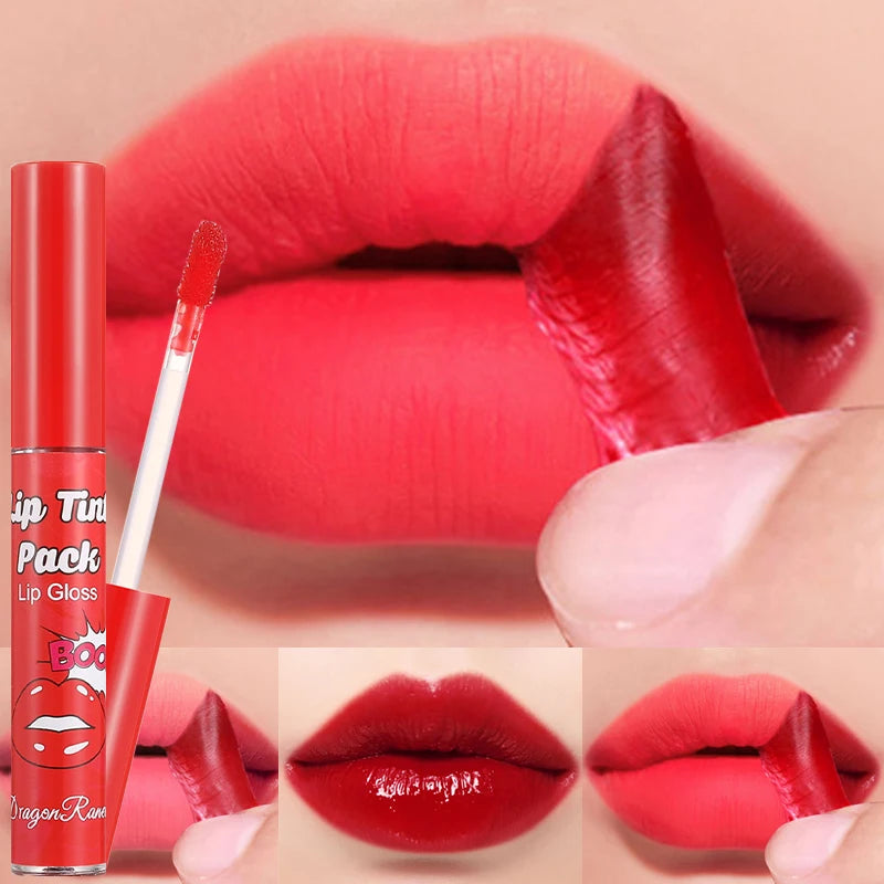 Peel-off Lip Gloss Waterproof Long Lasting Non-Stick Cup Beauty Red Lipstick Matte Rose Tear-off Liquid Tattoo Lip Stain Make Up