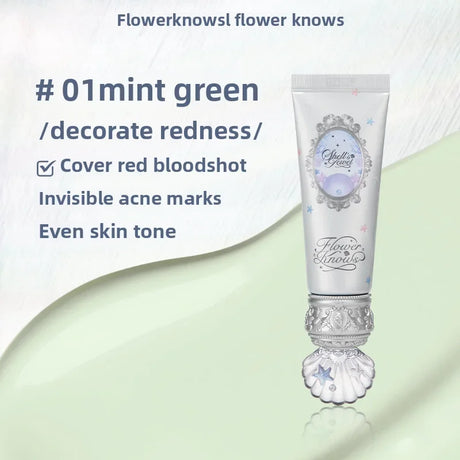 Flower Knows Shell Pearl Collection Primer Concealer BB Cream Moisturizing Color Correcting Dry Skin Base Face Brighten Makeup