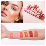 6 Colour Matte Liquid Blush Easy to apply long lasting waterproof blush sponge brush head Eyes lips Makeup Blush Cosmetics
