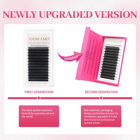 XIUSUZAKI 3D W Shaped Black Brown Eyelashes Extensions 3 Tips False Lashes Natural Soft Premade Volume Fans Individual Lashes