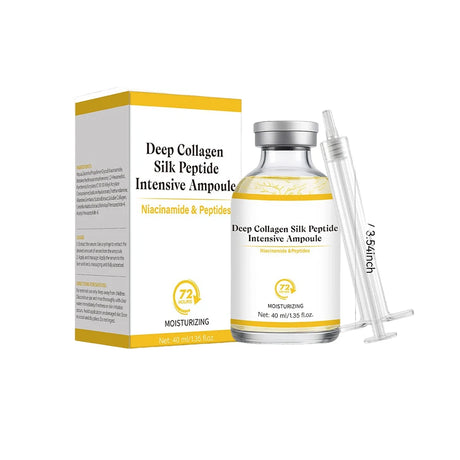 Deep Collagen Silk Peptide Intensive Ampoule Face-Lift Serum with Peptides & Deep Collagen Plumping, Smooth, Korean Skincare