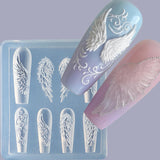 Cute Wings Nail Art Silicone Mold 3D Angel Wings Design Molds Reusable Clear Manicure Template DIY Charms Gel Wings Wedding