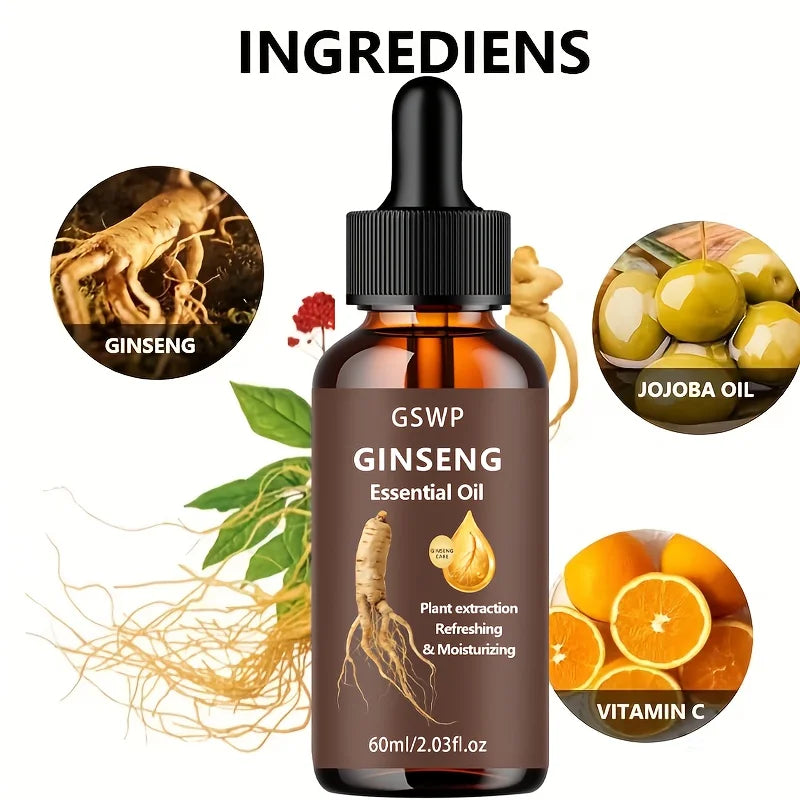 GSWP Ginseng Hair Oil, with Plant Extracts, Is Refreshing and Moisturizing, Reduces Tangles, Nourishes the Scalp. 60/120/180ml