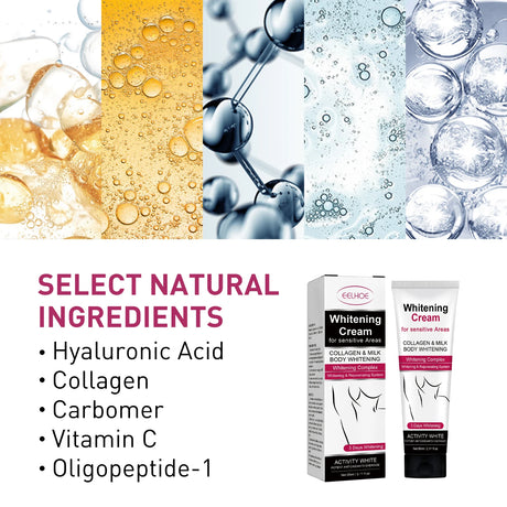 Whitening Cream For Dark Skin Underarm Armpit Thigh Inner Joint Lightening Sensitive Area Body Care Moisturizing Brighten Lotion