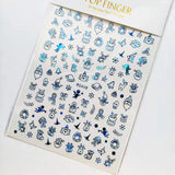 Sliver Bronzing 3D Christmas Nail Art Decoration Sticker Sparkly White Colorful Glitter Geometry Snowflake Winter Slider Foil