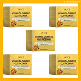 Turmeric Vitamin C Clay Mask Deep Cleansing Facial Improves Dark Spots Acne Hydrating Skin Care Tightens Skin Evens Skin Tone