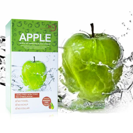 Natural 500ml*2/Pack Apple Hair Color Cream Ammonia Free100% Gray Hair Coverage Apple Hair Color Black Hair Dye Shampoo for Men