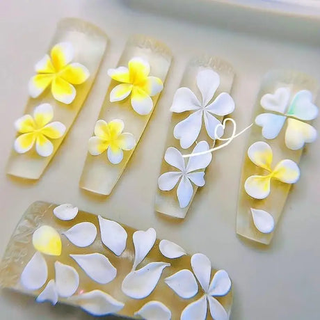 3D Silicone Flower Nail Art Carving Mold Acrylic Hibiscus Floral Five-Petal Blossom DIY Nail Art Decoration Transparent Template
