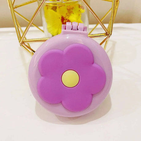 Baby Girls Kawaii Cute Cartoon Animal Folding Massage Comb with Makeup Mirror for Children Travel Portable Plastic Hair Brush
