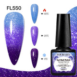 FOUR LILY 7ml Thermal Nail Gel Polish 3 Colors Changing Semi Permanent Soak Off UV/LED Nail Supplies Gel for Manicure Design