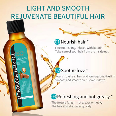 Quick Repair Hair Care Essential Oil, Silky Moisturizing Oil, Nourishing And Long-Lasting Moisturizing To Improve Dryness