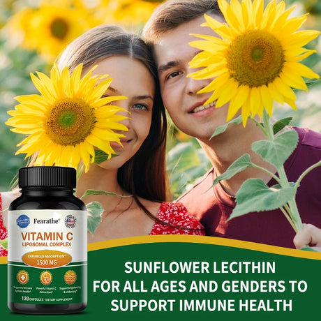 Liposomal Vitamin C Capsules - Powerful Antioxidant, Promotes Collagen Production, Skin Glow, Supports Heart, Immune Health