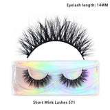 LEHUAMAO 12mm-15mm Short Natural 3D Mink Lashes Fluffy Wispy False Eyelashes 100% Cruelty Free Eyelash Extensio Face Makeup