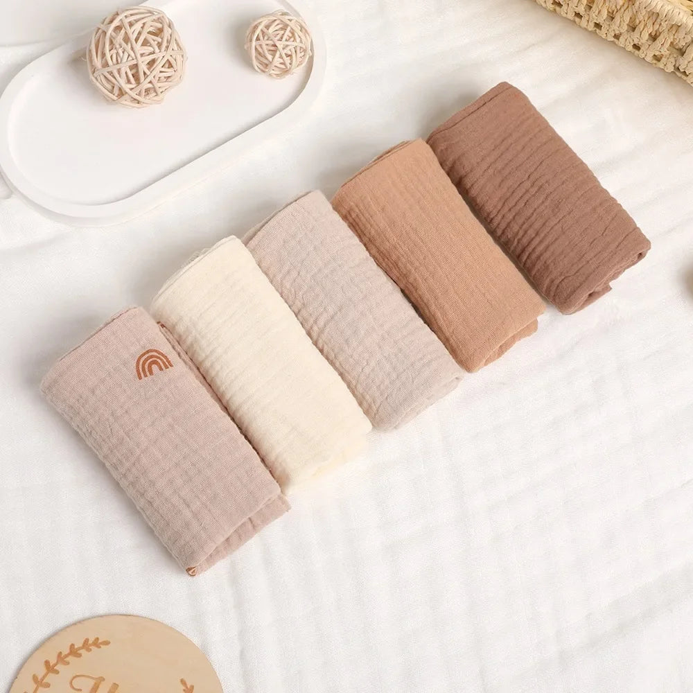 3/5Pcs 6-Layer Pure Cotton Baby Cotton Washcloth Soft Gauze Cotton Newborn Burp Cloth Absorbent Baby Towels Square Towels