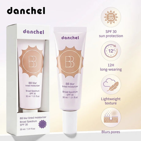  BB Blur Tinted Moisturizer 12h Natural Matte Finish  Medium Coverage SPF30 Sun Protection Evens Skin Texture Blurring Cream
