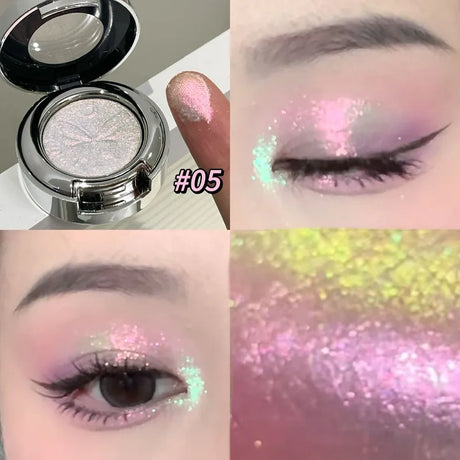 3D Butterfly Embossing Chameleon Eyeshadow Monochrome Metallic Changing Shiny Glitter Blue Purple Highlight Eye Makeup Festivals