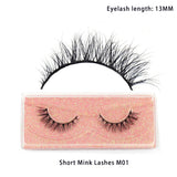 LEHUAMAO 12mm-15mm Short Natural 3D Mink Lashes Fluffy Wispy False Eyelashes 100% Cruelty Free Eyelash Extensio Face Makeup