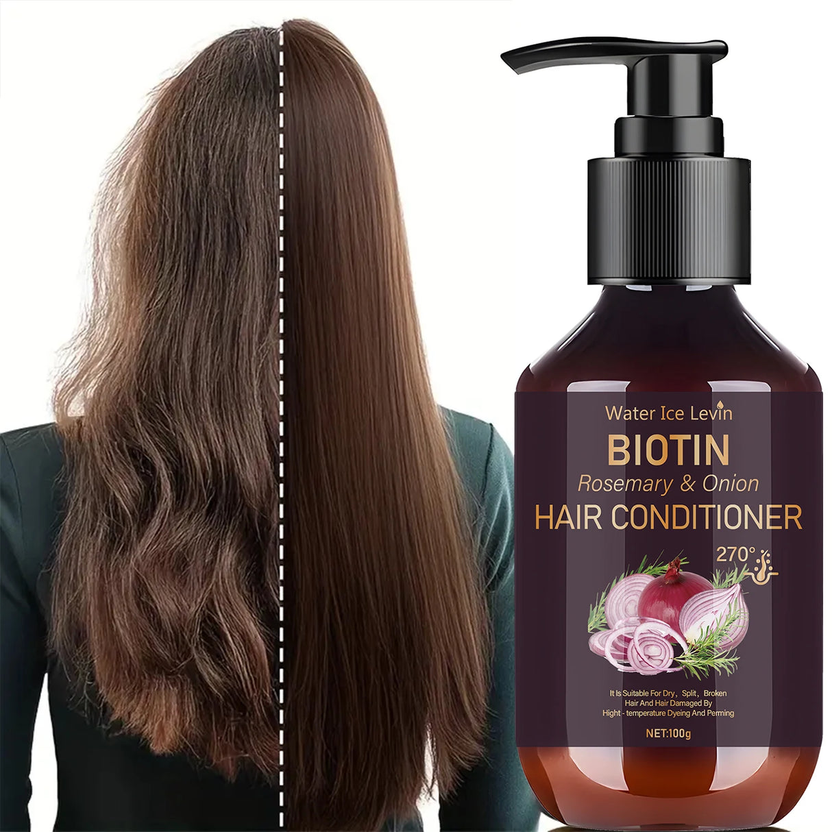 Biotin & Onion Hair Conditioner 100g, for Dry & Damaged Hair Repair, with Rosemary & Collagen, Deep Nourishing, Fast Shipping
