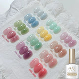 MAINEL 1-12Pcs Fashion Nude Shiny Soak Off UV Gel Nail Gel Polish Cosmetics Nail Art Nails Gel Polish Tips Nail Varnish