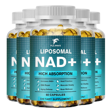 Liposomal NAD+ 1000mg Capsules, Supports Cellular Energy, Anti-Aging, DNA Repair,  Brain, Heart Health & Natural Vitality