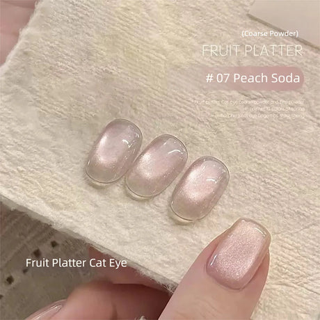 MN 1-20pcs 12ML Pink Gold Cat Eye Ocean Bubble Glass Beads Cat Eye Gel Nail Polish Blue Nails UV Light Nails Green Nails