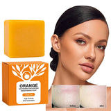 100g Orange Enzymes Mild Exfoliating Brightening Soap Bar,Face Body Gentle Cleansing Hydrating Moisturizing,Smooth Tender Skin