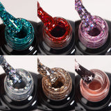 MAYCHAO Glitter Gel Nail Polish 7.3ml Semi-permanent Sequins Shiny Gel Base Top Coat Soak Off UV LED Varnish Nail Art Decoration