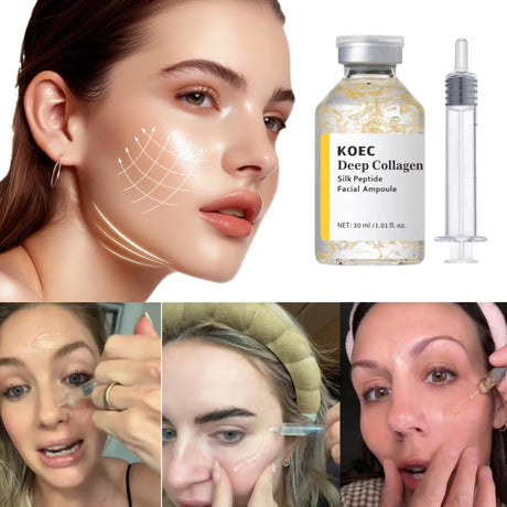 Super Hydrating Collagen Essence, Peptide Firming Ampoule Serum, Liquid Set Needle Type Korean Silk Collagen Moisturizing Serum