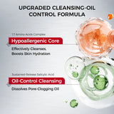 Amino Acid Korean Facial Cleanser with Salicylic Acid – Deep Cleansing, Oil Balance, Help with Pore Tighten, Acne & Blackheads