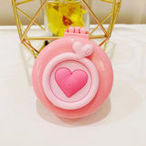Baby Girls Kawaii Cute Cartoon Animal Folding Massage Comb with Makeup Mirror for Children Travel Portable Plastic Hair Brush
