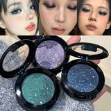 Smoked Blue Sparkling Shiny Eyeshadow Cream Monochrome Eye Shadow Metallic Purple Green Diamond Brightening Glitter Highlighter