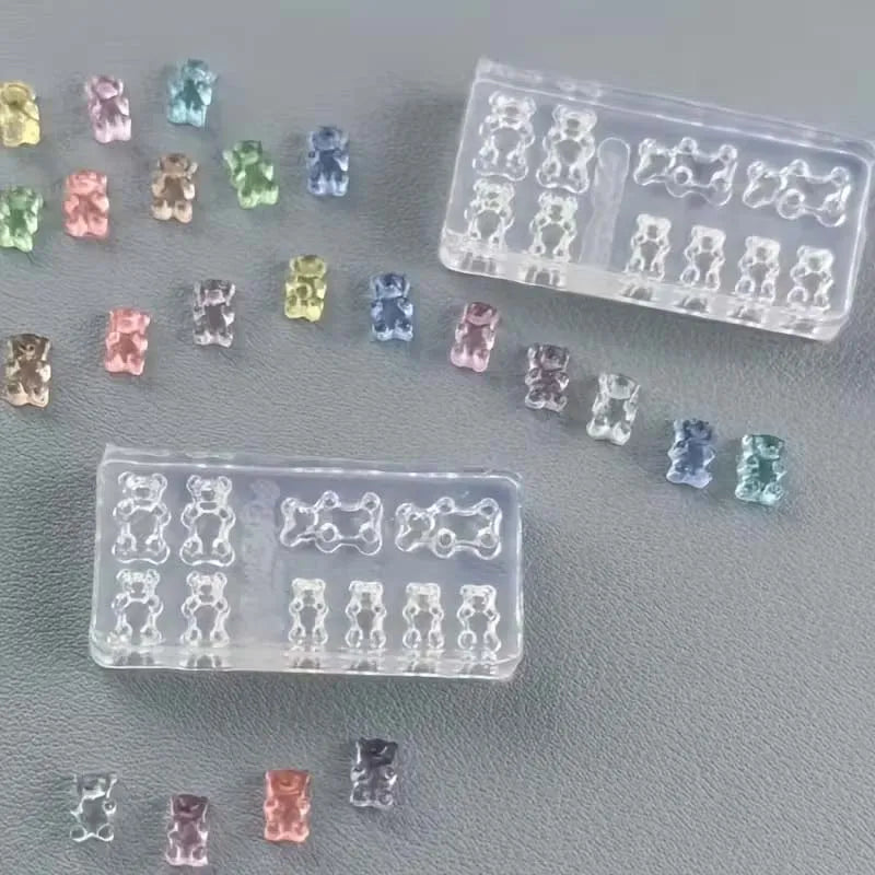 1/2PCS Mini Bear Mold 3D Silicone Molds for Resin Jewelry Making Supplies Nail Art Charms