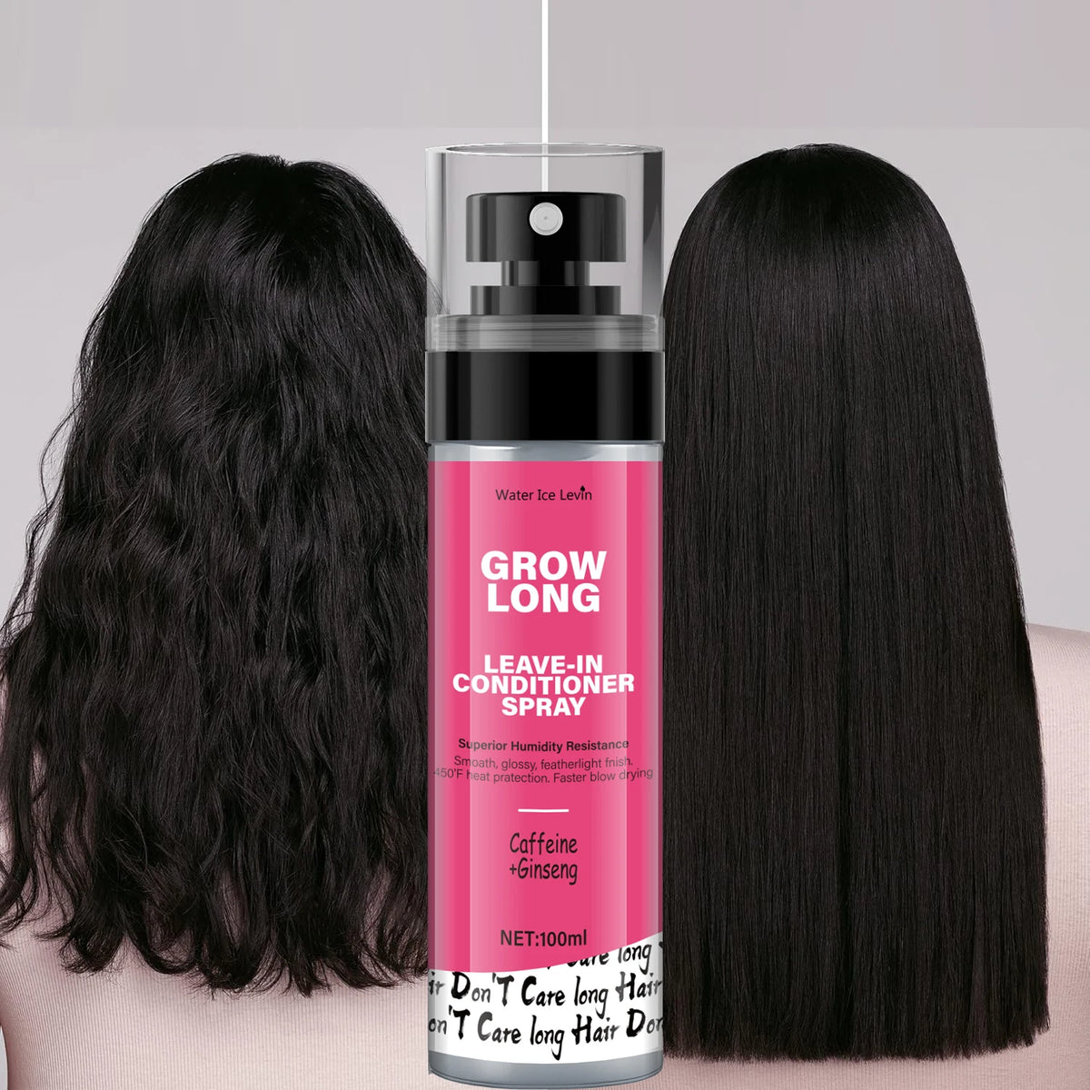 Leave-In Conditioner Spray and Smoothing Agent, Long-Lasting Biotin - Anti-Frizz Deep Conditioner for Split Ends and Breakage - with Vitamin E, Caffeine, and Ginseng, Suitable for Curly, Dry, and Damaged Hair